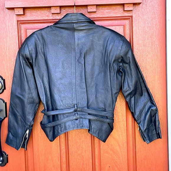 Black Leather Jacket Medium - Picture 2 of 3